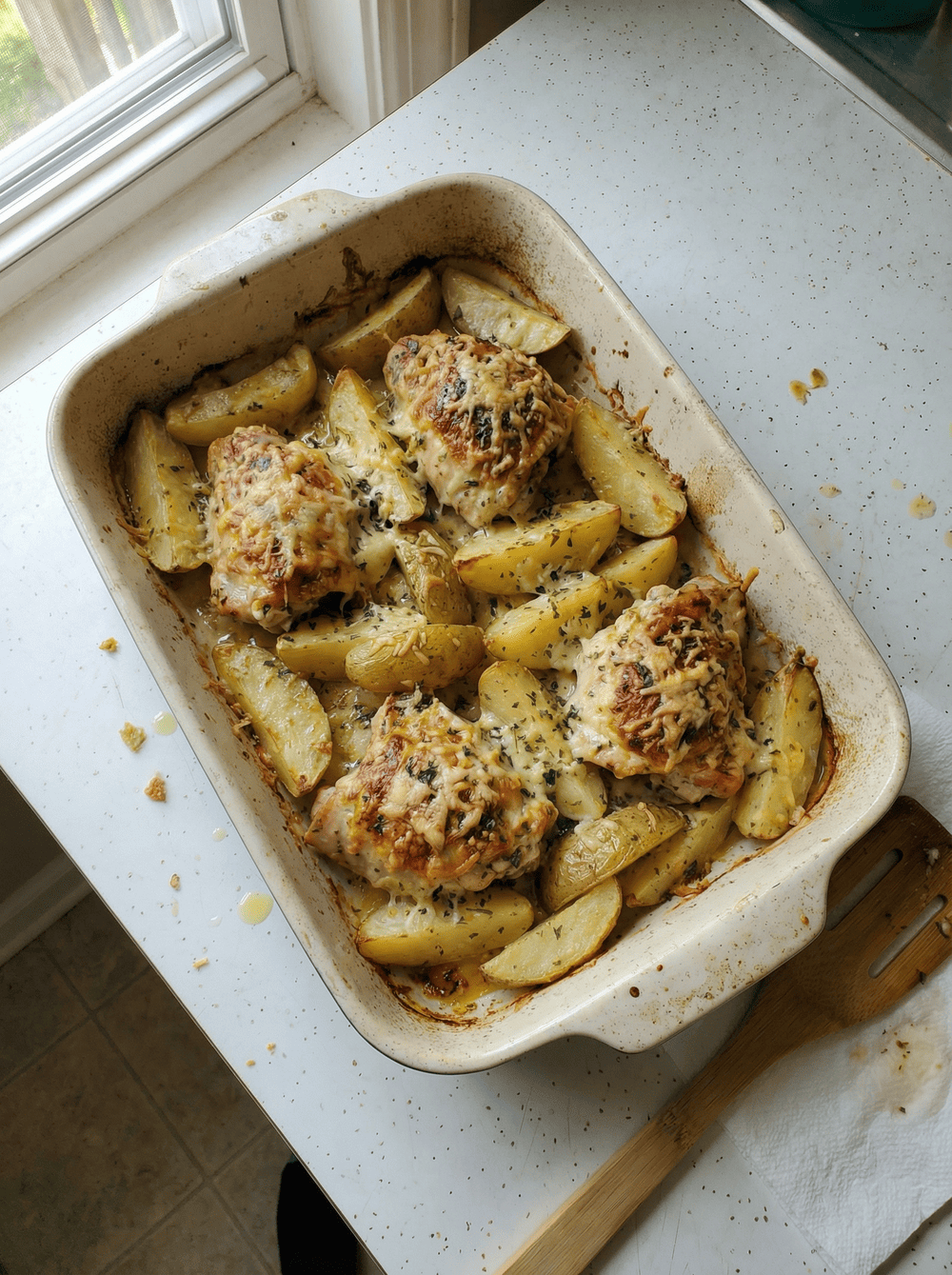 Dump-and-Go Crockpot Garlic Parmesan Chicken and Potatoes